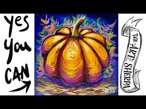 Easy Fall pumpkin 🌟🎨 How to Draw and Paint tutorial for Beginners Paint night at home