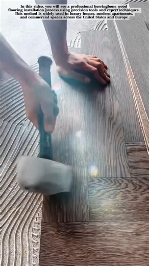Perfect Herringbone Wood Flooring Installation Process! #shorts