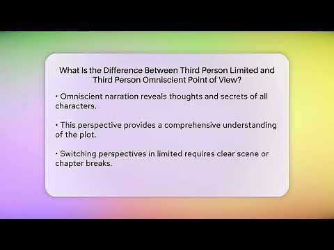 What Is the Difference Between Third Person Limited and Third Person Omniscient Point of View?