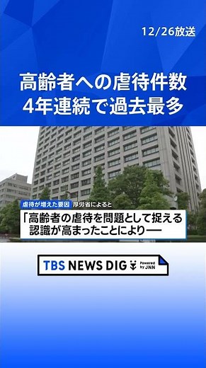 【過去最多】高齢者への介護職員などからの虐待件数1220件 「身体的虐待」「心理的虐待」など｜TBS NEWS DIG #shorts