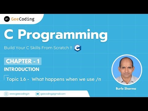 1.6 – What Happens When We Use /n in printf | C Programming – Chapter 1: Introduction
