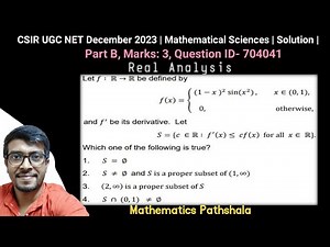 CSIR UGC NET December 2023 | Mathematical Sciences | Real Analysis | Part B | Questions ID 704041 |