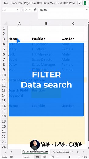 End your tough data search. - Click those boring filter buttons. - Release the buttons. - Repeat. Building your simple data searching system is not a dream. It's now at your fingertips. Here's how. If you find it helpful, like and repost♻️ to help others. ---------- Hi, I am Sun. I help you to master Business Data with Excel. More info on my profile or feel free to PM me. #excel #businessanalytics #dataanalytics #exceltips #exceltricks | Sun Lau - Excel Analytics OS course
