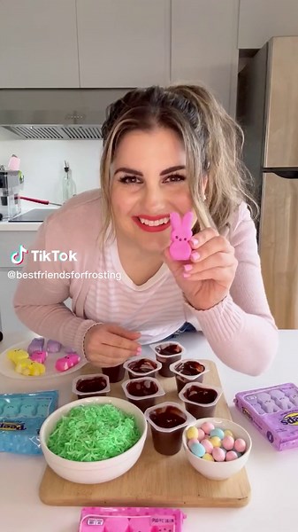 Easy Easter Pudding Cup Recipe with Peeps and Shredded Coconut