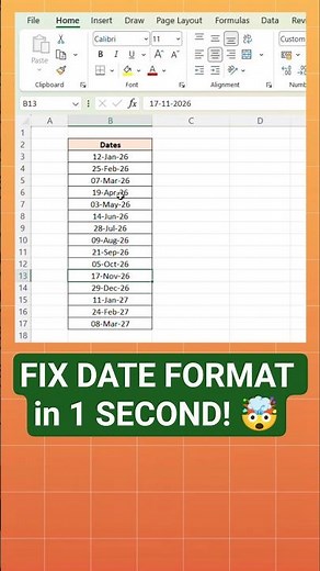 The Fastest Way to Fix Excel Date Chaos #excel #hack #tutorial