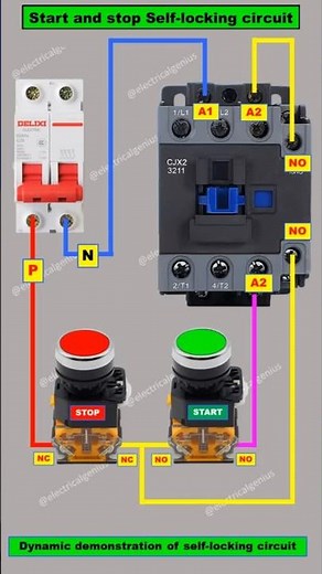 Self-Locking Contactor Circuit | DOL Starter Control Wiring