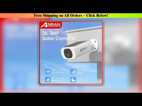 ANRAN Outdoor Solar Security Camera with Battery 3MP 2.4G WIFI Camera Battery Cloud Storage Color