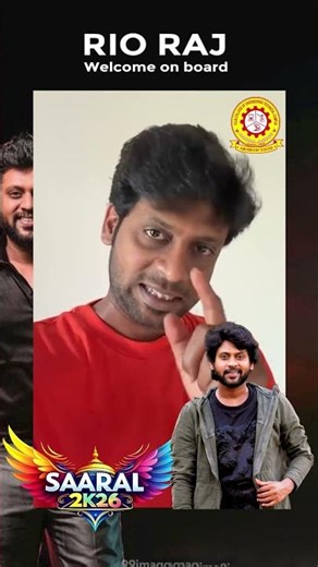 “Welcome Rio Raj! 🌟 Joining Saaral 2026 at VSB College, Coimbatore 🔥 #VSBCollege #Saaral2026 #RioRaj