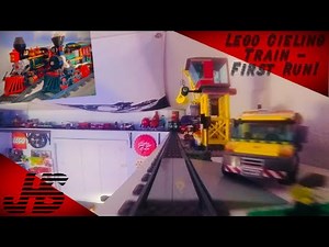 Lego train ceiling layout - first time operating with FPV GoPro mounted on train!