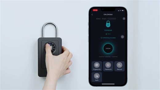 🖤Electronic Fingerprint Key Lock Box🖤 ✅Convenient OKOKL application management system, you can manage your smart key storage box anytime, anywhere; ✅The product supports remote generation of temporary password applications, the password can only be used once and is valid for half an hour; ✅The device is water-resistant and anti-corrosive, IP54 waterproof rating; Protect the dial and keys from dust, rust, sunlight, rain and snow. ✅Emergency power unlock. The USB cable is for emergency unlocking
