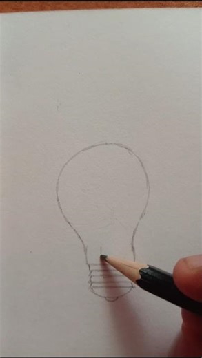 Easy light bulb drawing #pencilsketch #bulb drawing #art #light bulb #fyp #satisfyingart #draw