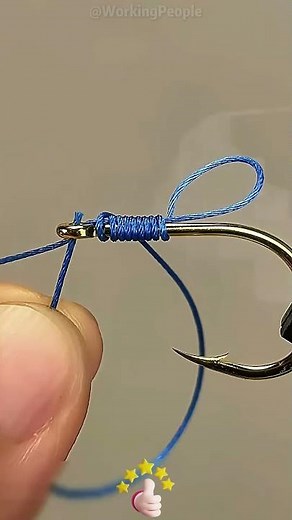 Quick method for tying fishing line to a fishhook with a hole at the tail 🎣🪝🧵🔍
