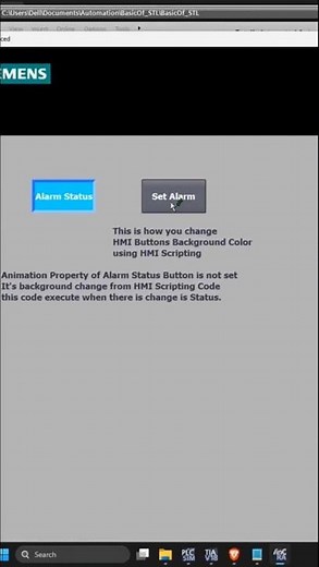 Change HMI Button Background Color Using VBScript | Siemens HMI TIA Portal Tutorial #plcnext #plc