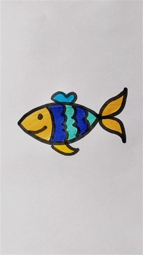 Fish 🐟 Easy Drawing For Kids #fish #fishing #kidstvforfun #trending #satisfying #viral #shorts #art