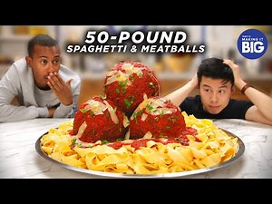 I Made Giant 50-Pound Spaghetti And Meatballs For Kalen Allen from Kalen Reacts • Tasty