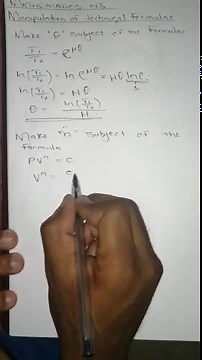 MATHEMATICS N3: MANIPULATION OF TECHNICAL FORMULAE