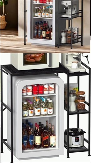NANANARDOSO Mini Fridge Stand with #kitchen #kitchenorgnizer #foodprepcontainers