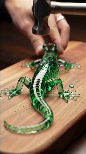 Glass Lizard Break ASMR 🦎✨ | No Talking | #ai #shorts #asmr