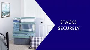 Hefty 18 Qt Hi-Rise Stackable Plastic Storage Bin w/Lid, 8 Pack, Smoke Blue