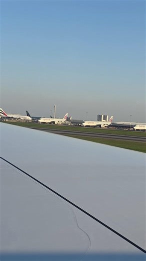Emirates A380 & Qatar A350 Planes Parked at London Heathrow Airport 😳✈️ | Rare Taxi View! #shorts