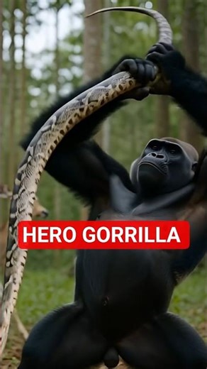 “Python Attacks Deer… But a Gorilla Saves Him!” #animalrescue #shorts #viral