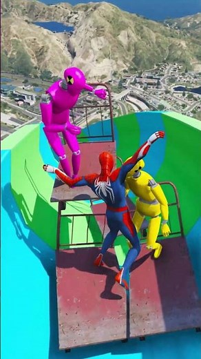 GTA V spiderman goes INSANE with crazy jumps & hilarious fails 😂🔥 #euphoriaphysics #spiderman