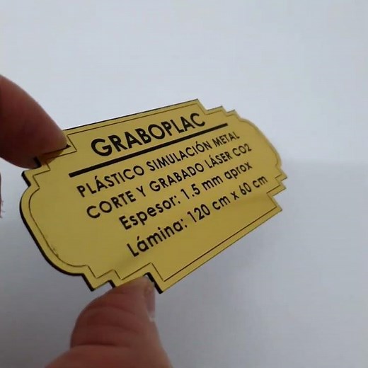 Lamina plastica ABS Lamicoid laserable. Plata o Dorado Cepillado. Corte y grabado laser CO2 o Diodo
