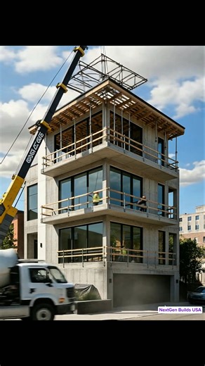 From empty ground to a full building 🏗️✨ #construction #calmspace #BuildingTransformatio #aibuilders