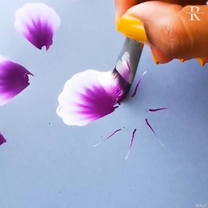 1.4M views · 8.7K reactions | Painting Purple And White Petals In ONE STROKE | Colors N Shades-The magical Rendering | Facebook