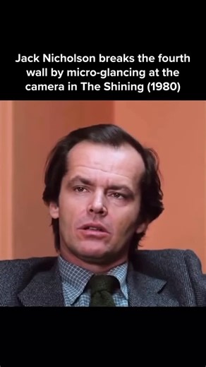 tonsil® on Instagram: "Throughout The Shining, Jack Nicholson’s Jack Torrance repeatedly and subtly glances at the camera, moments so fleeting they almost slip past your notice. But each one is deliberate, dialing up the unease and making the viewer complicit in his descent into obsession. Film theorists suggest that by briefly breaking the fourth wall, Nicholson’s gaze pulls us into his unraveling, implicating us in his unraveling psyche. Those chilling micro-glances aren’t just acting, they’re