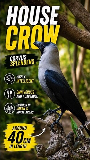 House Crow (Corvus splendens) | Amazing Facts About Asia's Smartest Urban Bird 🐦