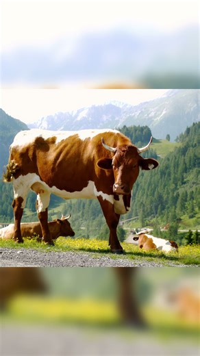 🐄 Peaceful Cow in the Mountains — Calm Beauty of Nature | Peaceful_Tranquil