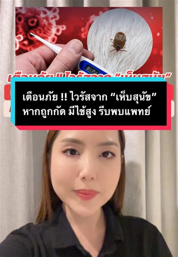 เตือนภัย !! ไวรัสจาก “เห็บสุนัข” พบผู้ป่วย SFTS 53 ราย เสียชีวิต 5 ราย หากถูกกัด มีไข้สูง รีบพบแพทย์ทันที #ไวรัส #เห็บหมัด #สุนัข #เตือนภัย #tiktok