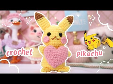(⁠｡⁠•̀⁠ᴗ⁠-⁠)⁠✧ Amigurumi Crochet Pikachu Tutorial | Free Pattern | How to Crochet Pikachu
