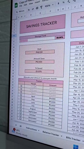 When google sheets is very cutesy, very demure & very mindful. 💖💸 #budget #budgeting #finance #financetok #template #googlesheets #spreadsheets #financialplanning #savings #savingstracker #sinkingfunds