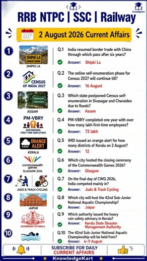 2 August 2026 Current Affairs 💯 Current Affairs 2026 august #currentaffairs2026 #shorts #viral #upsc