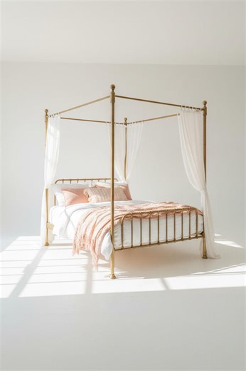 Luxury Iron Canopy Bed | Handmade Metal Bed Frame | Custom Size - Etsy