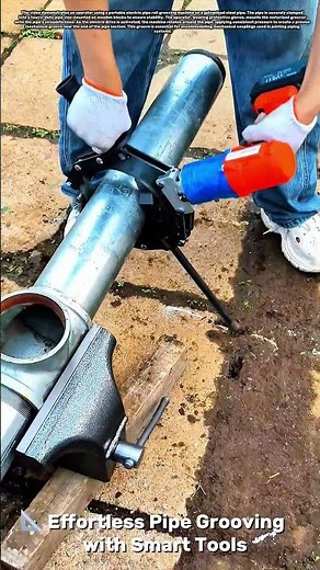 📐 Effortless Pipe Grooving with Smart Tools #skills #works #tools #unique #machine