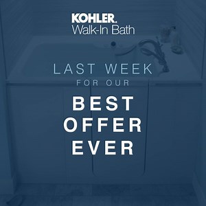 32 reactions · 7 comments | Hurry, less than one week left to save $1,000 on the KOHLER® Walk-In Bath! Experience the best in safety and comfort. | KOHLER | Facebook