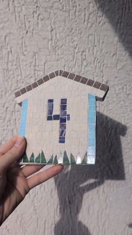Handmade Mosaic House Number Plaque, Unique Custom Address Sign, Outdoor Ceramic Tile Decor - Etsy