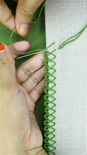 Superb handmade border lace amazing idea #embroidery #loopstitch #sewing #beginnersstitch #crochet