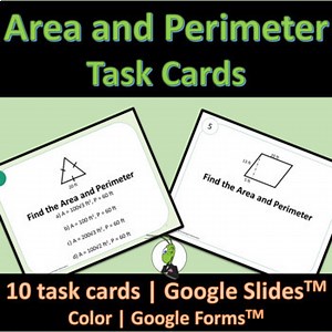 Area and Perimeter of 2d Figures for Google Forms Review Problems in Geometry