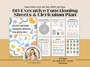 Executive Functioning Worksheets for Kids, ADHD Therapy Resources, ADHD Worksheets Group Counseling, ADHD Planner, Social Emotional Learning - Etsy