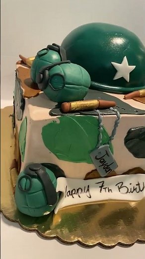 Amazing Military-Themed Birthday Cake#ArmyCake #BirthdayCake #MilitaryTheme