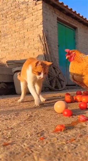Get ready for the funniest Cat vs Hen CCTV moments! Watch fearless hens guard their eggs like vigilant gatekeepers while sneaky cats try to steal them. From clay pot slips, bucket splashes, rooftop scramble, tomato traps, to ladder escapes — every scene is chaotic, hilarious, and 100% realistic. The hens flap, peck, and block exits, while cats slip, panic, and zig-zag trying to escape. Dust, feathers, water, vegetables, and eggs fly in every chase! All clips are captured from a fixed CCTV camera