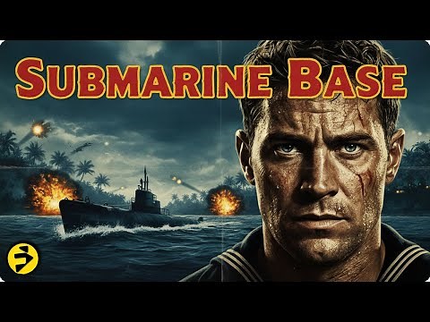 SUBMARINE BASE | Shipwrecked on an Island Hiding a Deadly Secret | Full Classic WWII Action Movie
