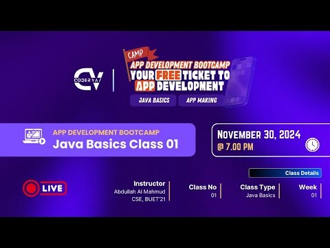 APP DEVELOPMENT BOOTCAMP | Java Basics Class 01