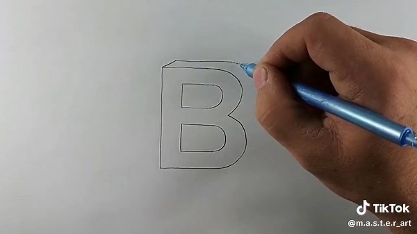 Easy 3D Drawing Letter B Tutorial