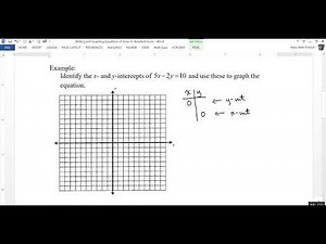 Writing and Graphing Equations of Lines in Standard Form