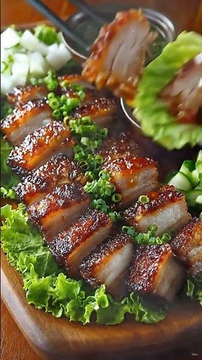 Crispy Pork Belly with Two Flavorful Dipping Sauces 🥓🔥